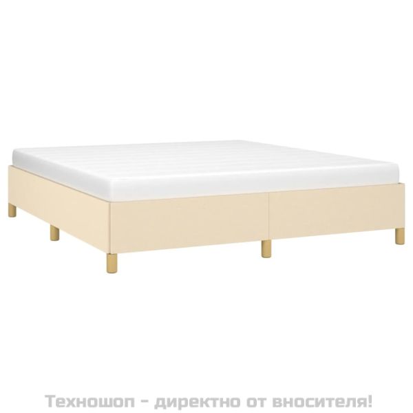 Рамка за легло с пружини, кремава, 160x200 см, плат