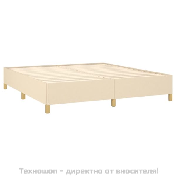Рамка за легло с пружини, кремава, 160x200 см, плат