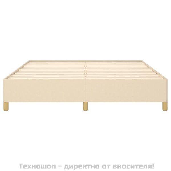 Рамка за легло с пружини, кремава, 160x200 см, плат