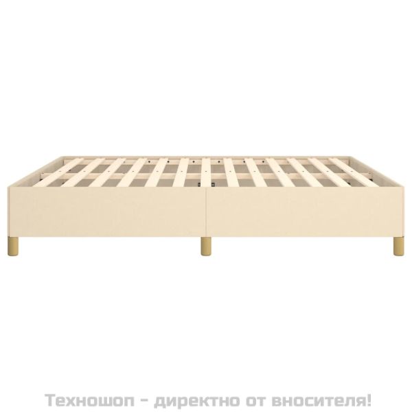 Рамка за легло с пружини, кремава, 160x200 см, плат