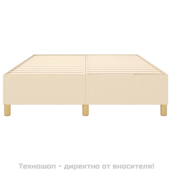 Рамка за легло с пружини, кремава, 140x200 см, плат