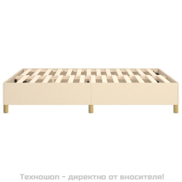 Рамка за легло с пружини, кремава, 140x200 см, плат