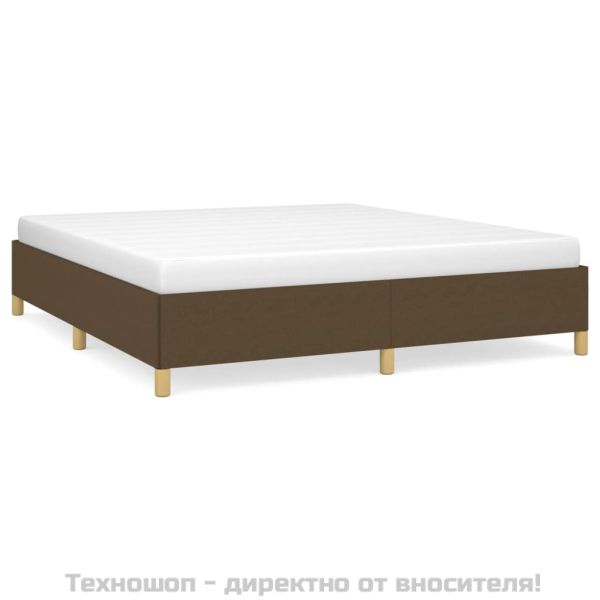Рамка за легло с пружини, тъмнокафява, 180x200 см, плат