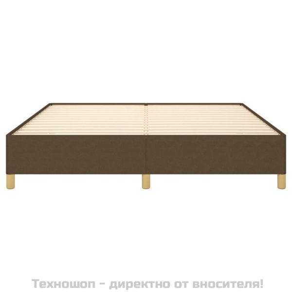 Рамка за легло с пружини, тъмнокафява, 180x200 см, плат