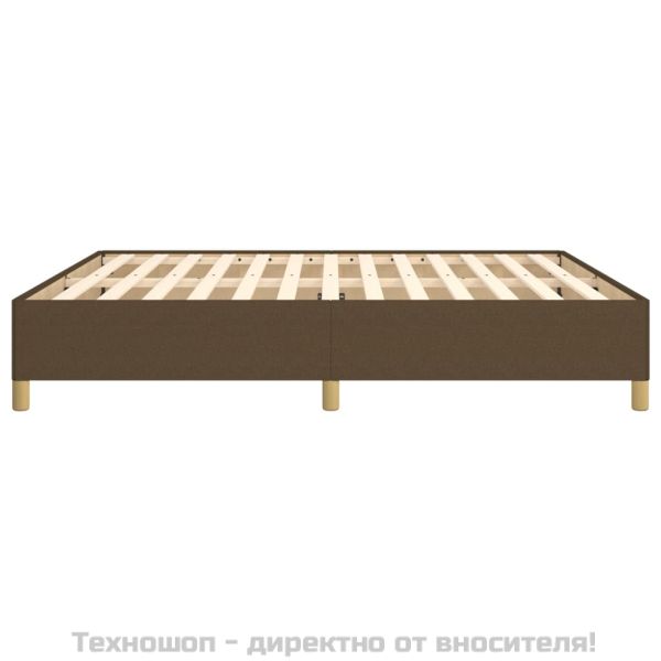 Рамка за легло с пружини, тъмнокафява, 180x200 см, плат