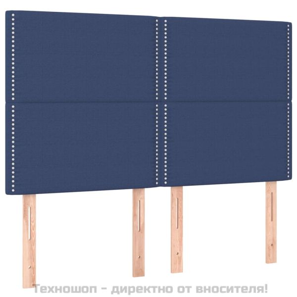 Боксспринг легло с матрак, синьо, 140x200 см, плат