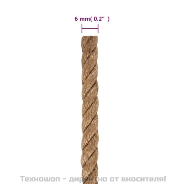 Въже от юта, 50 м дължина, 6 мм дебелина