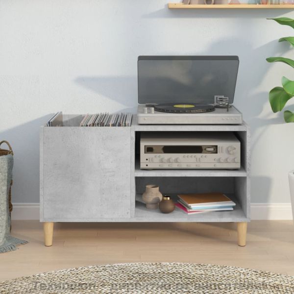 Шкаф за грамофонни плочи сив 84,5x38x48 см инженерно дърво