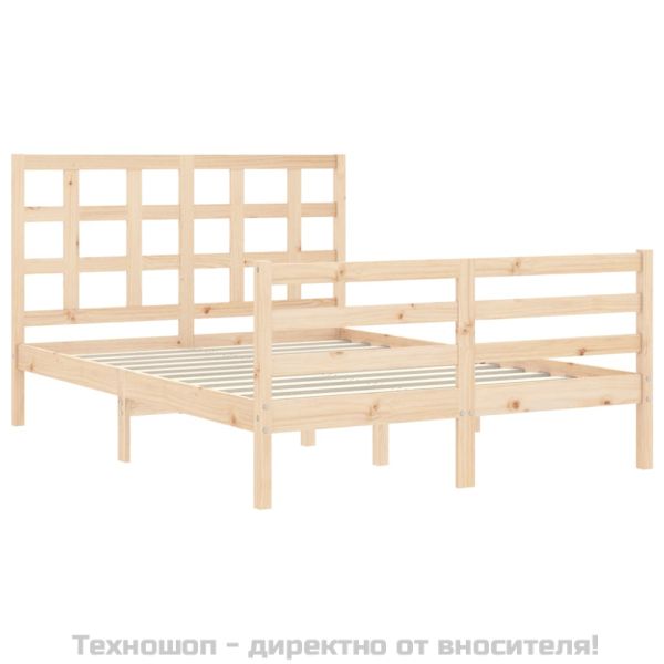 Рамка за легло с табла Small Double масивна дървесина