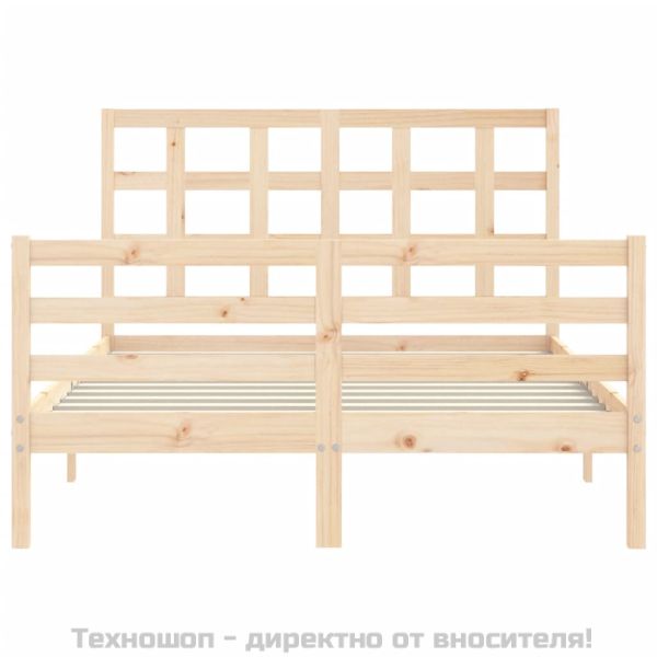 Рамка за легло с табла Small Double масивна дървесина