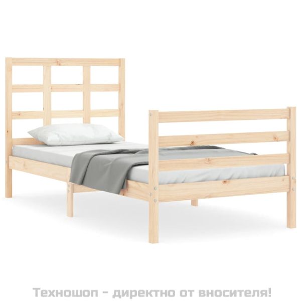 Рамка за легло с табла, 100x200 см, масивно дърво