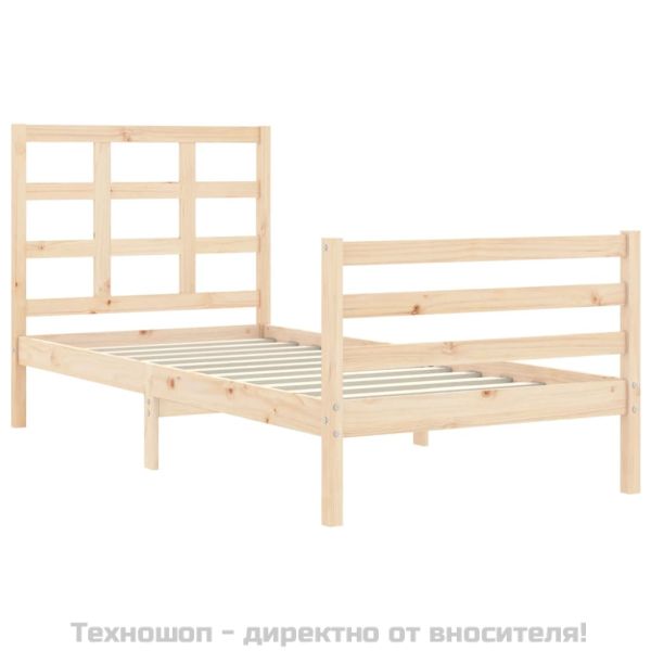 Рамка за легло с табла, 100x200 см, масивно дърво