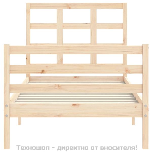 Рамка за легло с табла, 100x200 см, масивно дърво