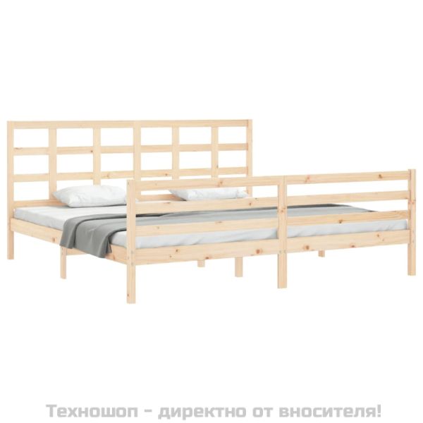 Рамка за легло с табла, 200x200 см, дърво масив