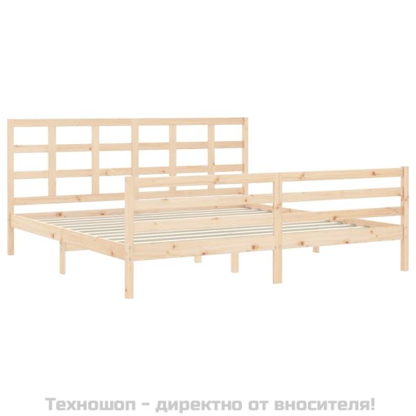 Рамка за легло с табла, 200x200 см, дърво масив