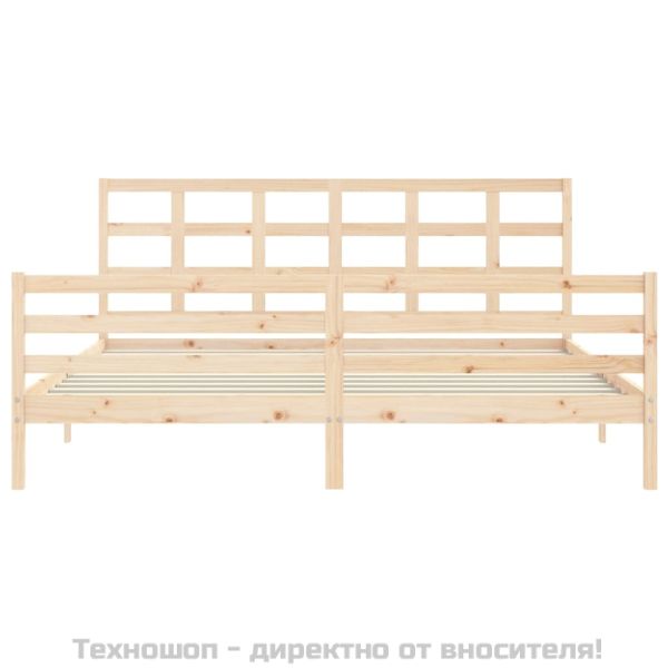 Рамка за легло с табла, 200x200 см, дърво масив