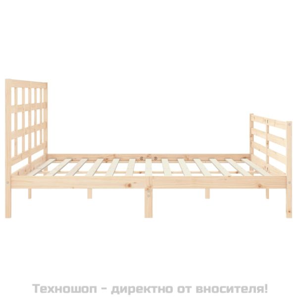 Рамка за легло с табла, 200x200 см, дърво масив
