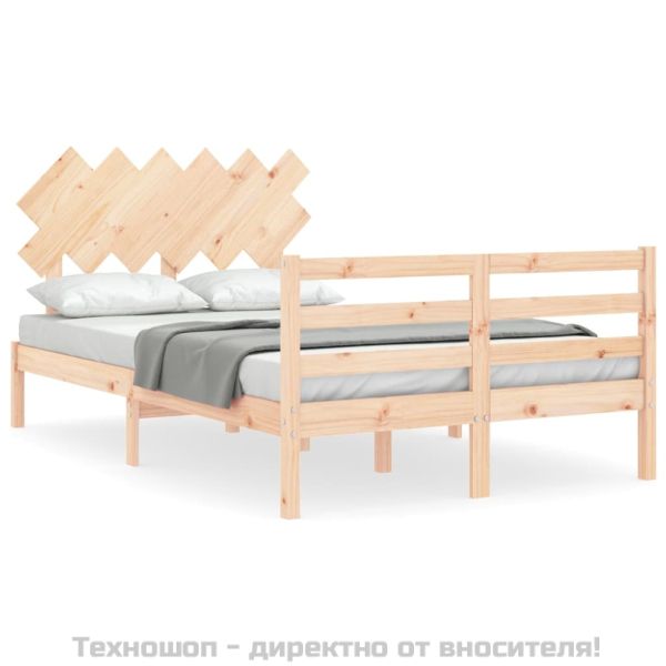 Рамка за легло с табла Small Double масивна дървесина