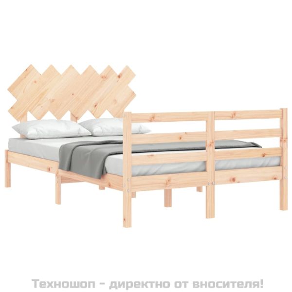 Рамка за легло с табла Small Double масивна дървесина