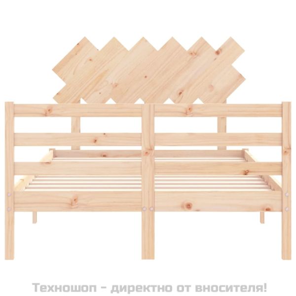 Рамка за легло с табла Small Double масивна дървесина