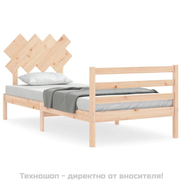 Рамка за легло с табла, 90x200 см, масивно дърво