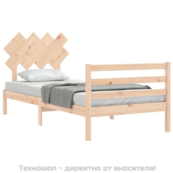 Рамка за легло с табла, 90x200 см, масивно дърво