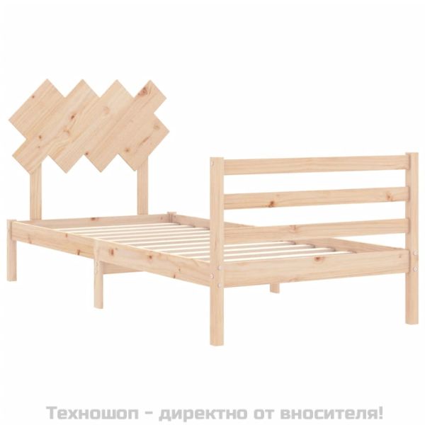 Рамка за легло с табла, 90x200 см, масивно дърво