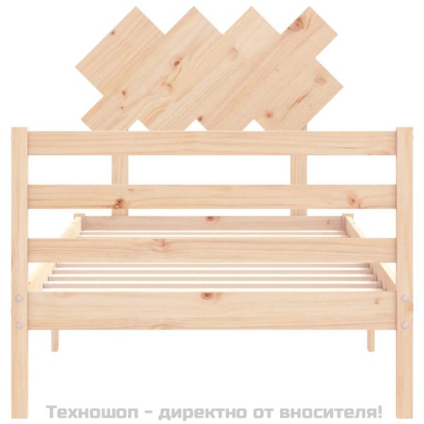 Рамка за легло с табла, 90x200 см, масивно дърво