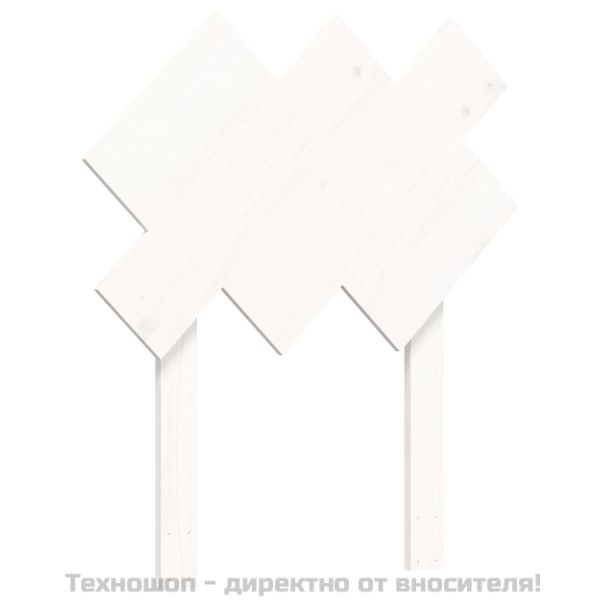 Рамка за легло с табла, бяла, 90x200 см, масивно дърво