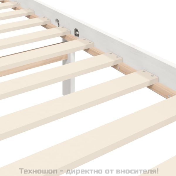 Рамка за легло с табла бяла King Size масивно дърво