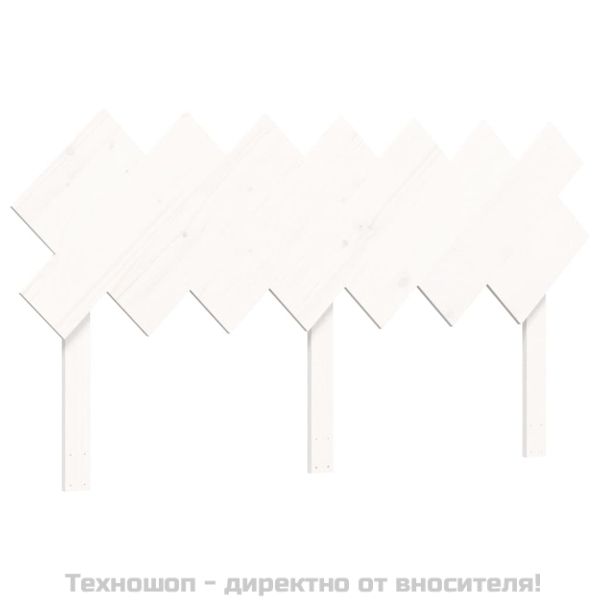 Рамка за легло с табла, бяла, 140х200 см, масивно дърво