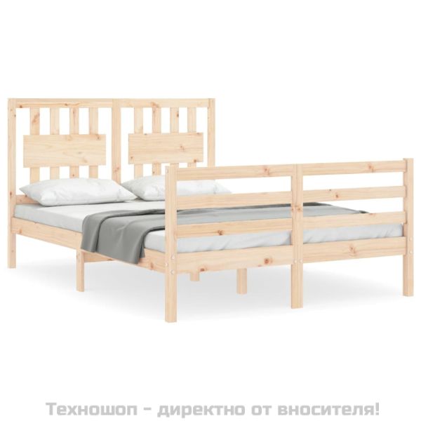 Рамка за легло с табла Small Double масивна дървесина