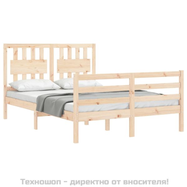 Рамка за легло с табла Small Double масивна дървесина