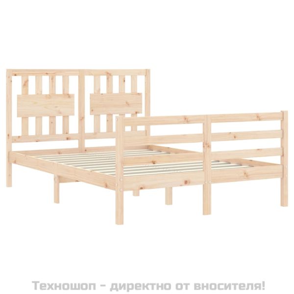 Рамка за легло с табла Small Double масивна дървесина