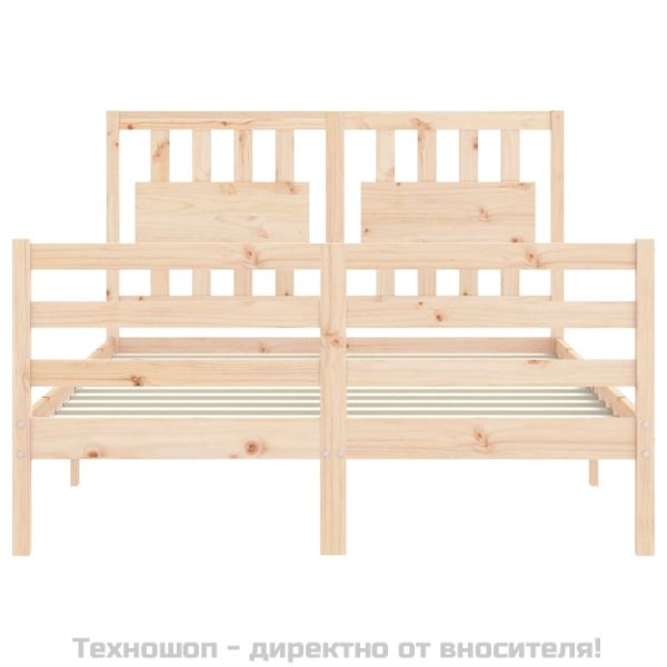 Рамка за легло с табла Small Double масивна дървесина