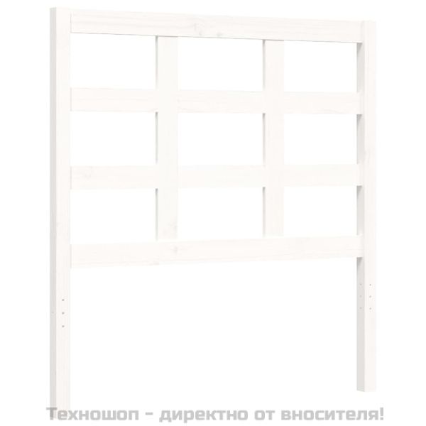 Рамка за легло без матрак, бял, 90x190 см, борово дърво масив