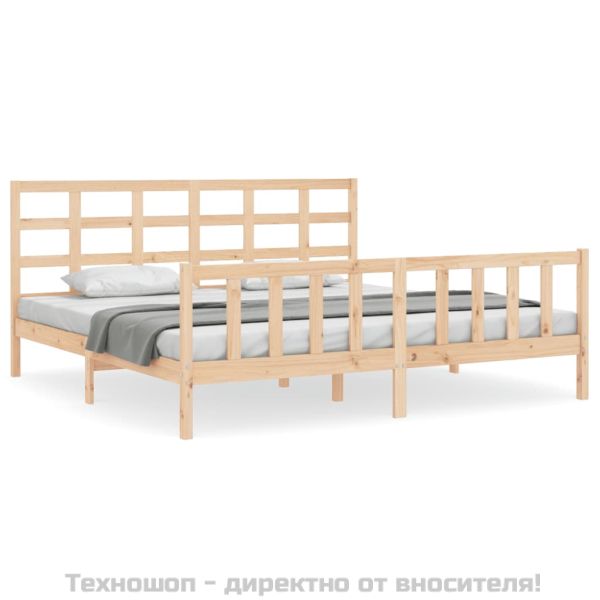 Рамка за легло без матрак 200x200 см масивна чамова дървесина