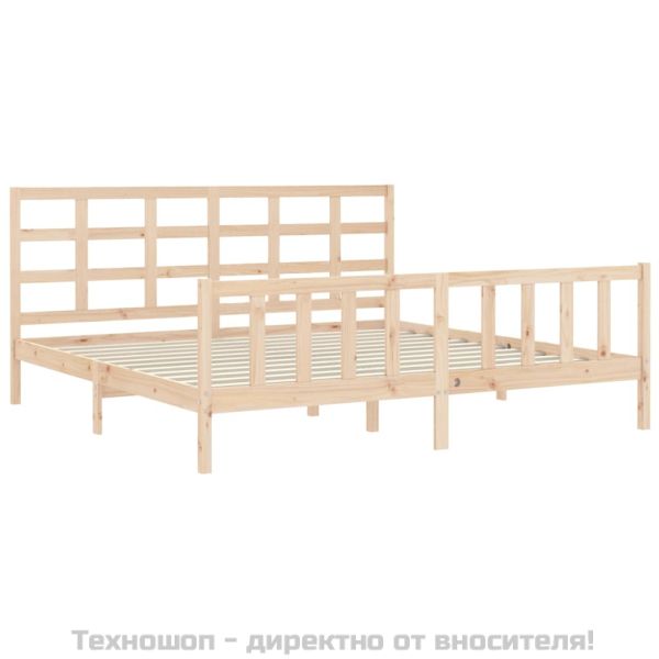 Рамка за легло без матрак 200x200 см масивна чамова дървесина