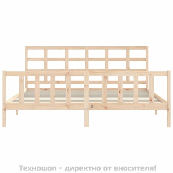 Рамка за легло без матрак 200x200 см масивна чамова дървесина
