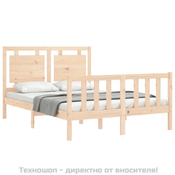 Рамка за легло с табла Small Double масивна дървесина