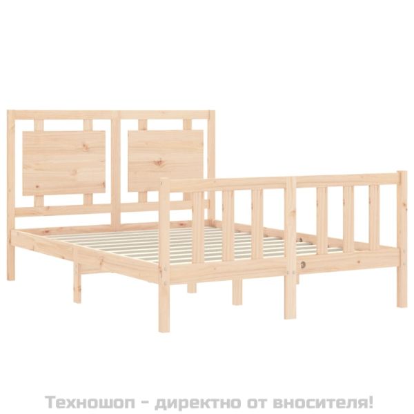 Рамка за легло с табла Small Double масивна дървесина