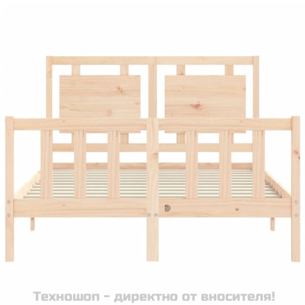 Рамка за легло с табла Small Double масивна дървесина