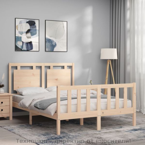 Рамка за легло без матрак, 140x190 см, масивна чамова дървесина