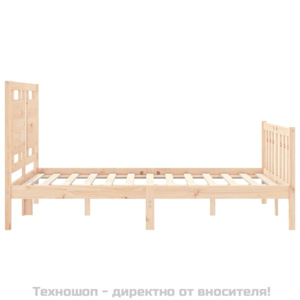 Рамка за легло без матрак, 140x190 см, масивна чамова дървесина