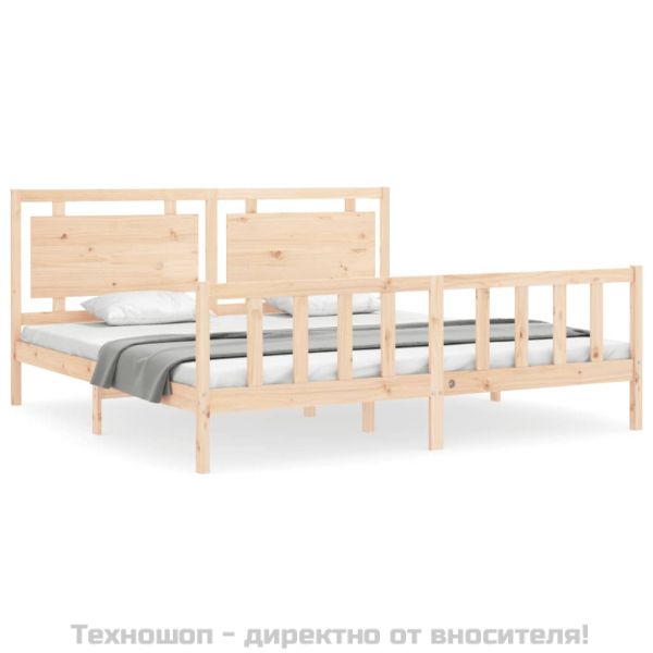 Рамка за легло без матрак 200x200 см масивна чамова дървесина