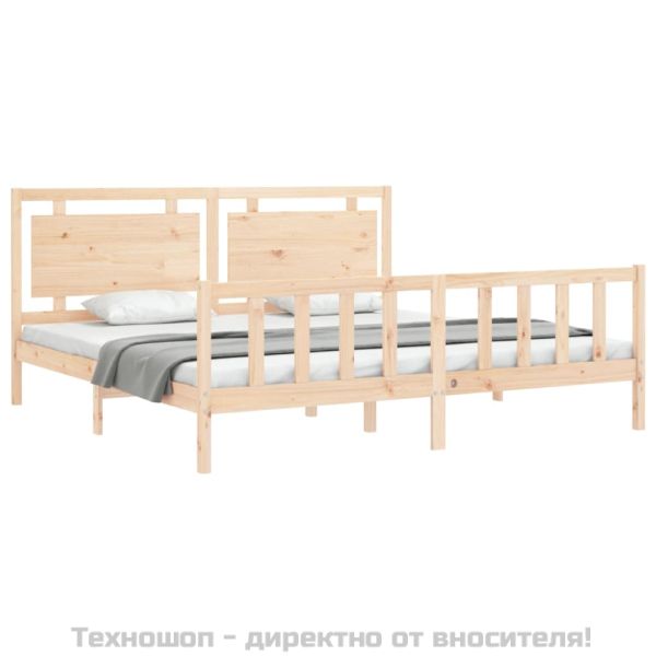 Рамка за легло без матрак 200x200 см масивна чамова дървесина