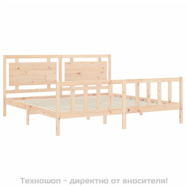 Рамка за легло без матрак 200x200 см масивна чамова дървесина