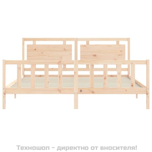 Рамка за легло без матрак 200x200 см масивна чамова дървесина