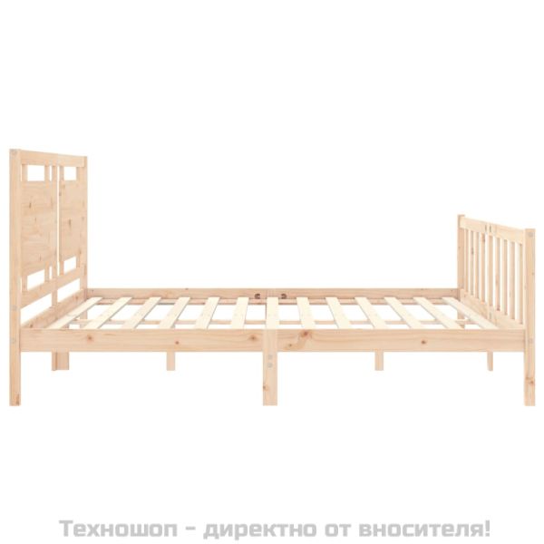Рамка за легло без матрак 200x200 см масивна чамова дървесина