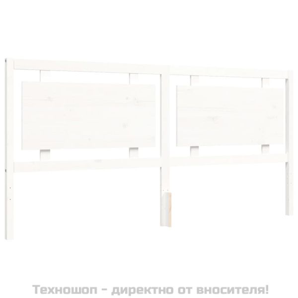 Рамка за легло без матрак, бял, 200x200 см, бор масив